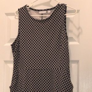 Blue and white midi dress